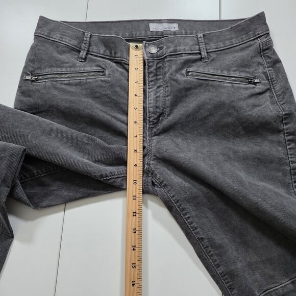 Ann Taylor Loft Pants Womens 12 Gray Corduroy Modern Skinny Ankle Cotton Stretch - Picture 5 of 16